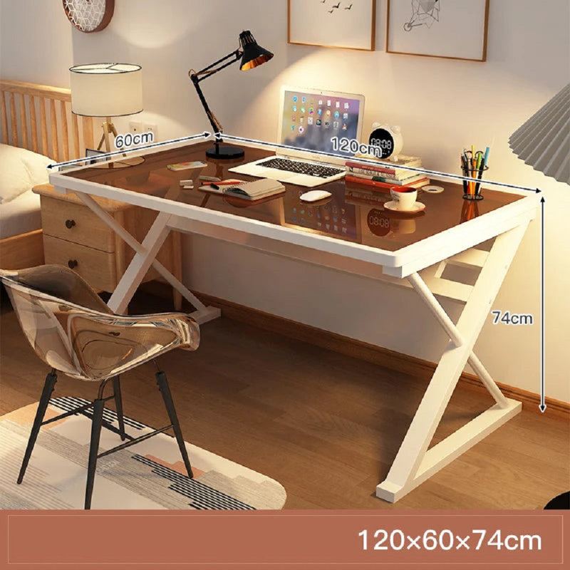 Murreann Glass Top Executive Desk, 60cm H x 120cm W x 74cm D