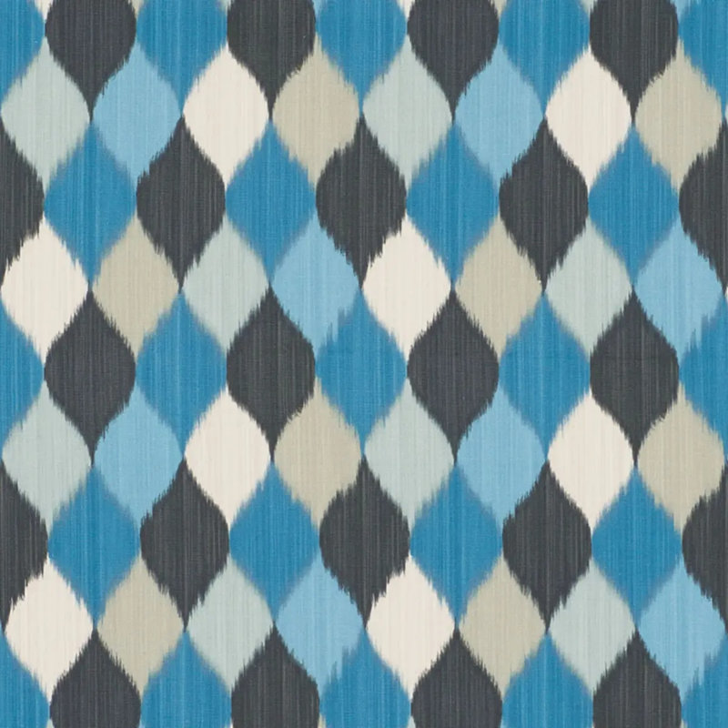 Schumacher x Miles Redd Harlequin Fabric, Peacock