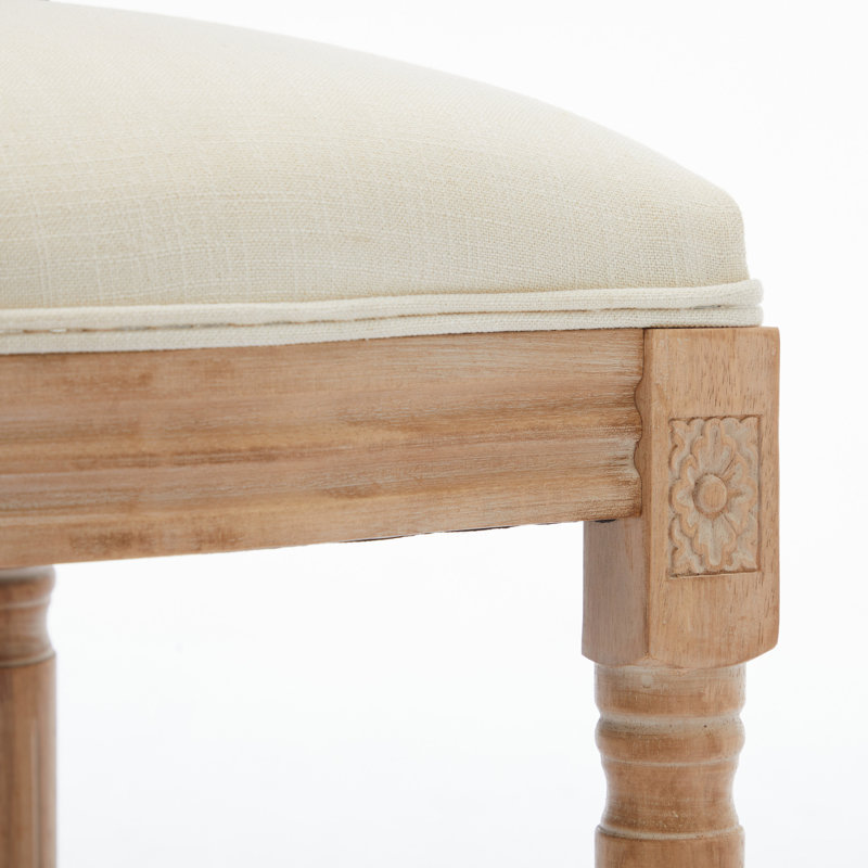 Beige en bois massif de 2, dossier, siège confortable pour la cuisine 2 en beige, comptoir de bar