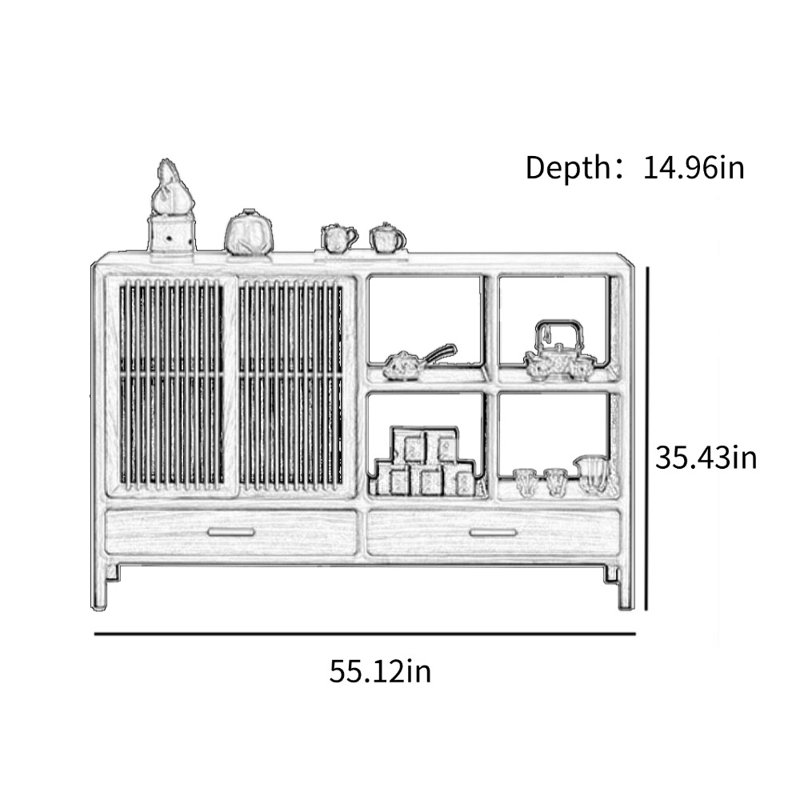 Song Style Aesthetic Accent Cabinet