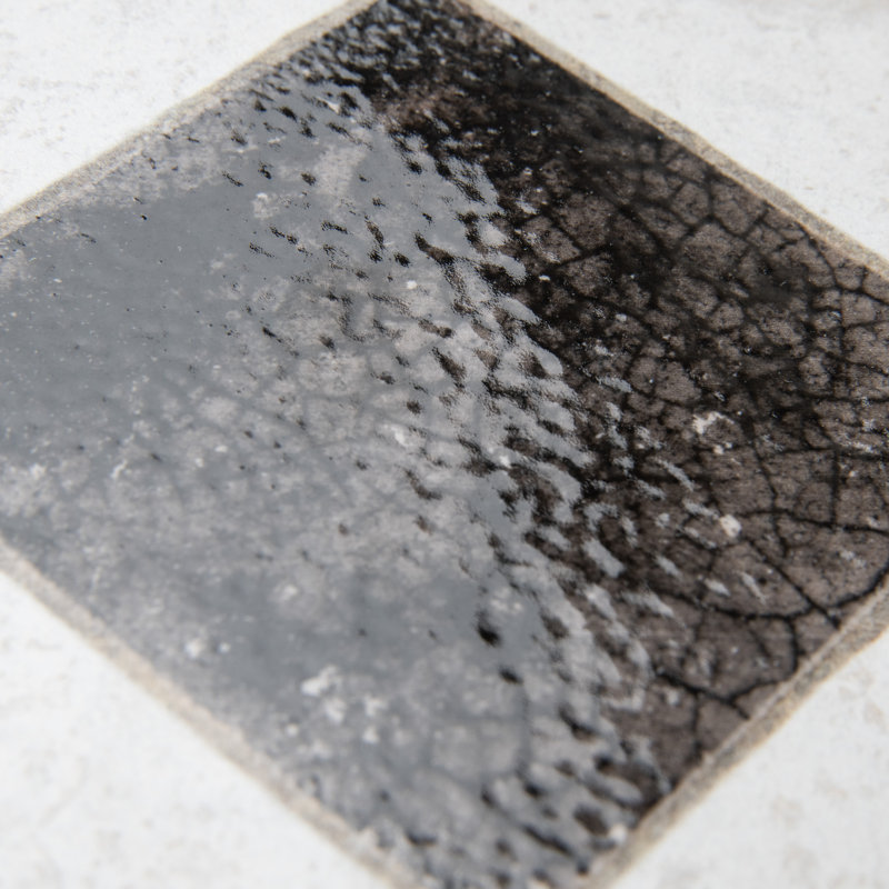 Kings Arles 13 In. X 13 In. Ceramic Floor And Wall Tile, Black/Beige