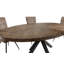 Oak Oval Metal Base Dining Table