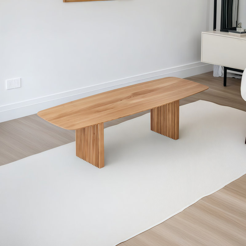 Modern Rectangular Solid Wood Dining Table, 29.5"H x 78.7"L x 31.5"W