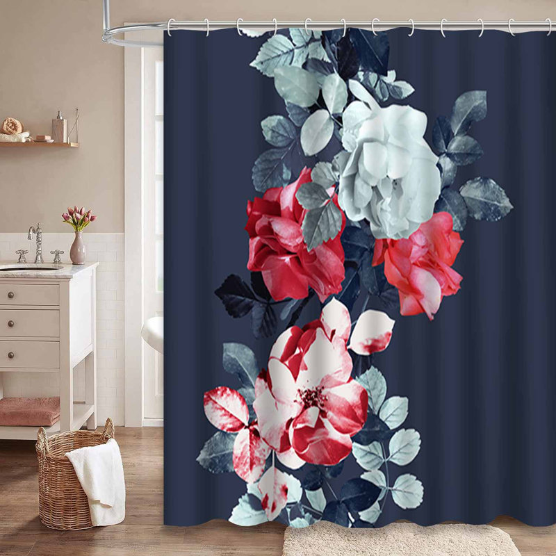 Rideau de douche Modern Flowers, L 72 po x l 84 po