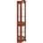 Corner Cabinet - Lights Walnut Adjustable Tempered Glass Shelf Mirrored Finish Display Shelves Backside