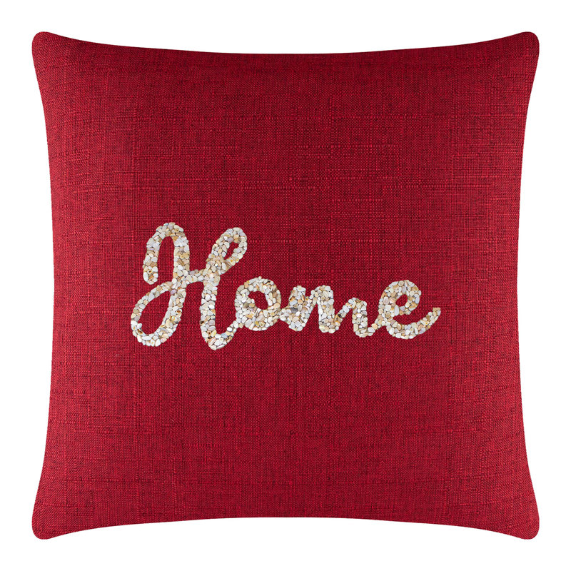 Coussin Sparkles Home Shell Home | Coquillages de haute qualité | Conception nautique | Lavable à la machine, 20 po x 5 po