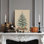 1pc encadré Kingery peinture arbre de Noël, boîtes-cadeaux et scènes de neige, rétro impression de style aquarelle affiche murale rétro Home Decor parfait cadeau pour une œuvre d'art moderne pour le salon de la chambre à coucher