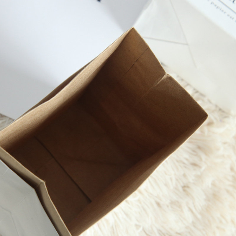 Mignon sac de rangement en papier kraft, H 10,63 po x l 8,27 po x P 1,18 po, Blanc
