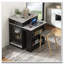Îlot de cuisine 59,5 po avec table de salle à manger extensible, table de rangement de cuisine avec rangement double-face, îlot de cuisine avec 2 tiroirs, prise de courant, tablettes latérales ouvertes, pour la cuisine-1223352931