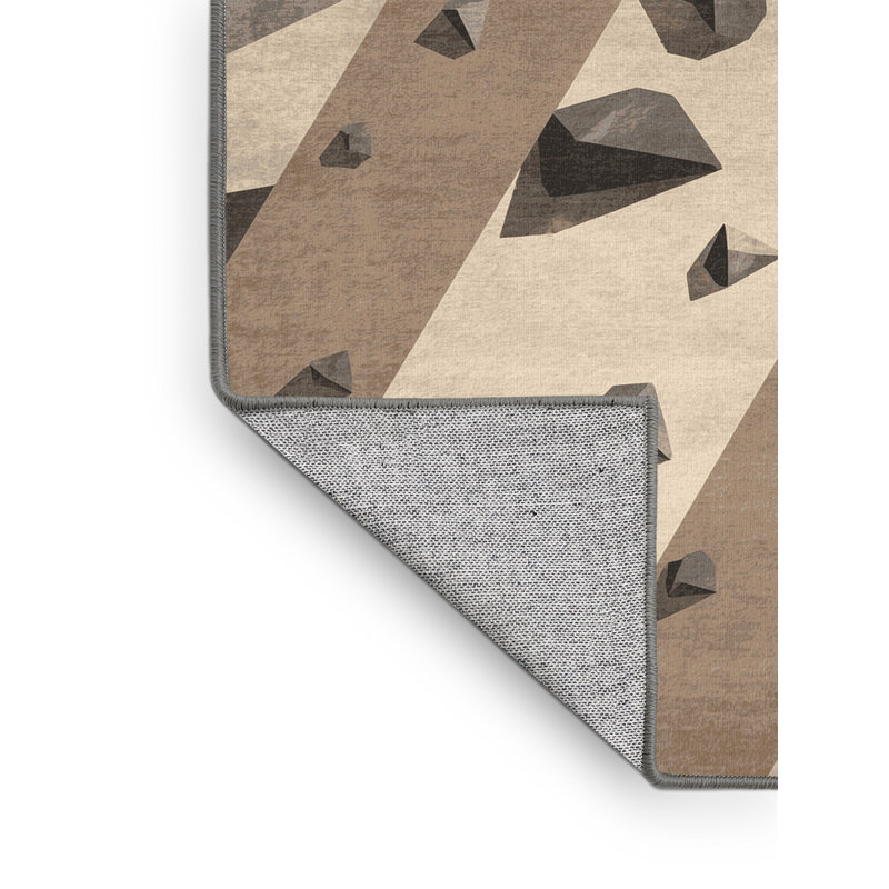 Machine Washable Aust Rock Climbing Wall Modern Rug in Gray – Gray Binding, 2x4