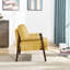 Fauteuil Mid-Century moderne en velours, jaune - élégant pour le bureau et la chambre à coucher-1117627071