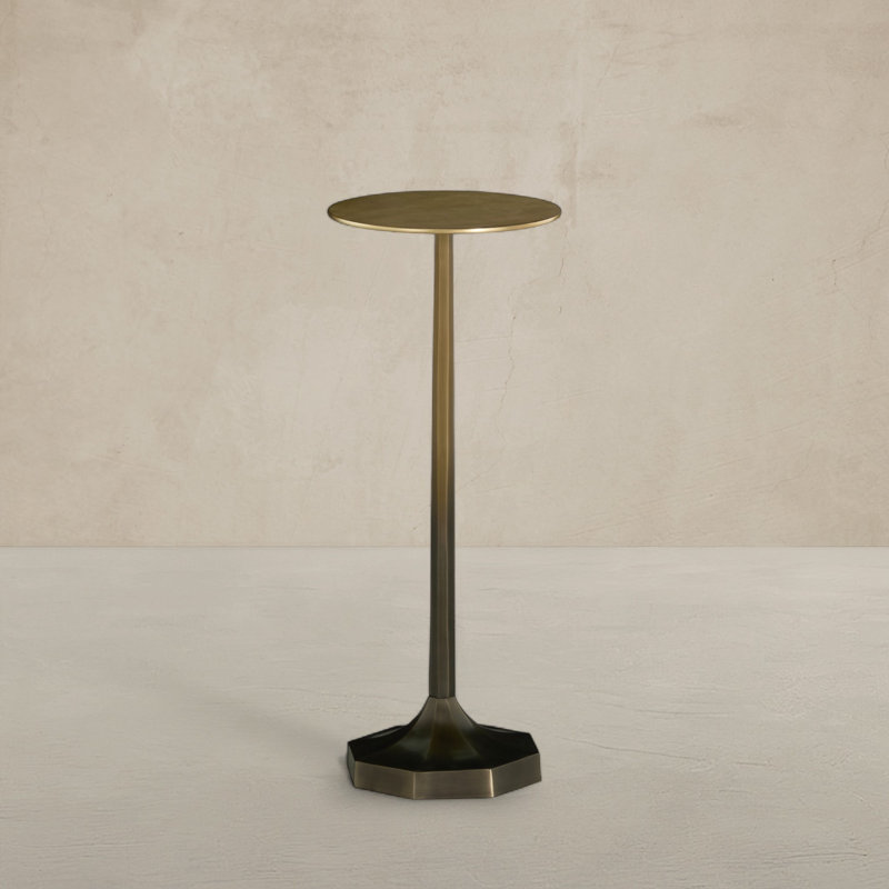 Ombre Metal Circle Pedestal Drink Table - 9.25 In. W X 22.5 In. H