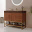 Meuble-lavabo moderne de 36 pouces avec lavabo en céramique sans couture et armoire autoportante décorative dorée, durable et élégant pour toute maison