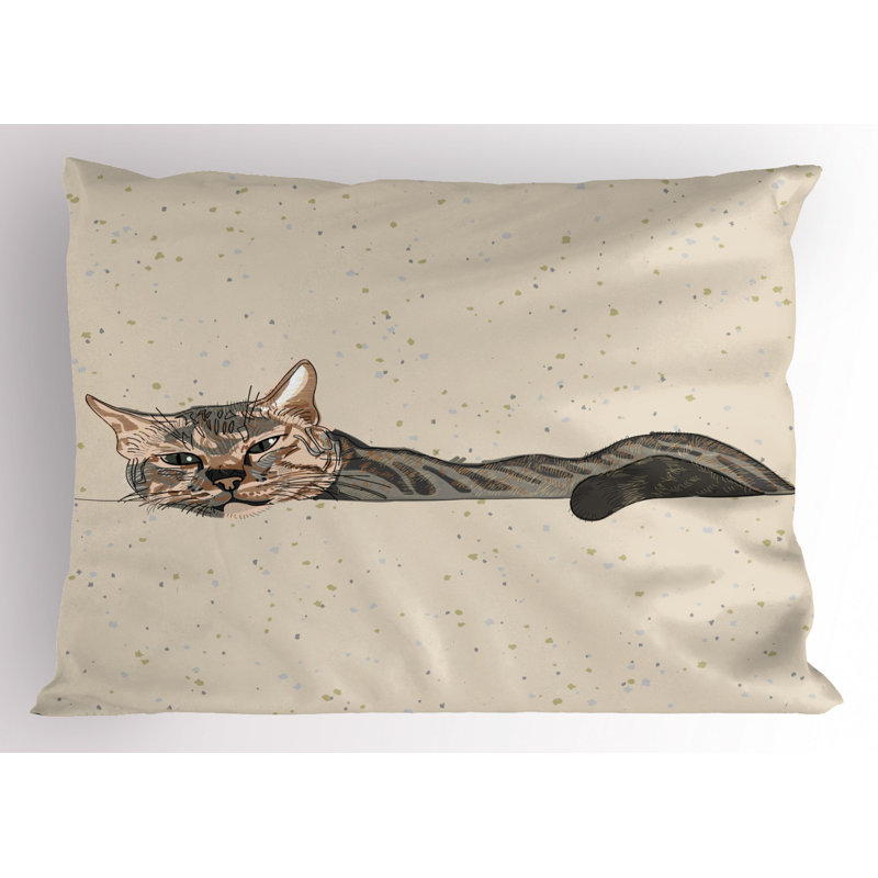Brown/Gray Poyester Microfiber Piece Sham, King