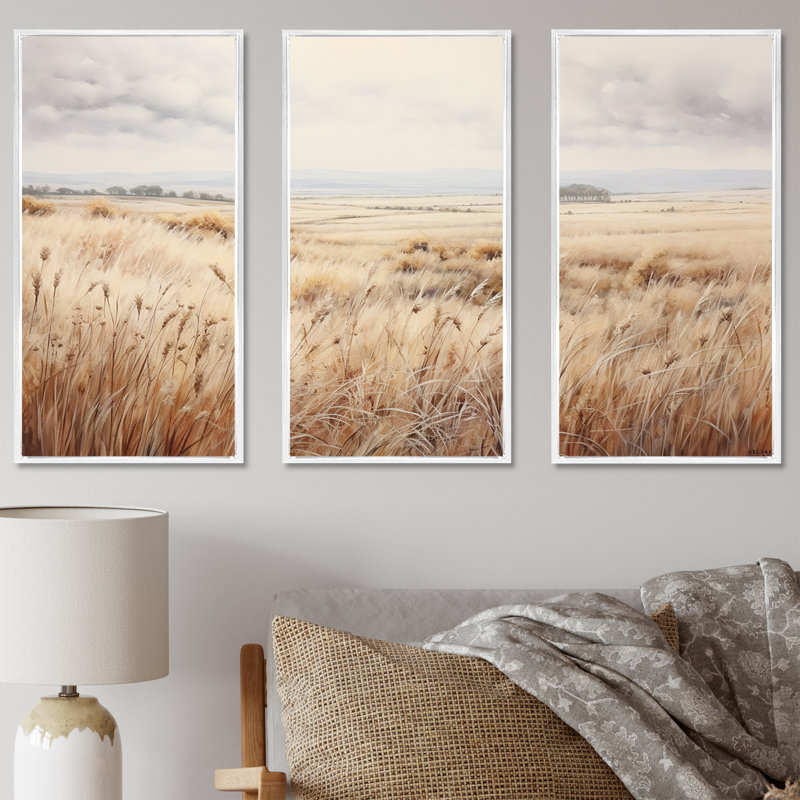 Ensemble de salon Prairie Peacefulness Meadows - Prairies, H 40 po x l 60 po x P 1 po, Cadre flottant blanc