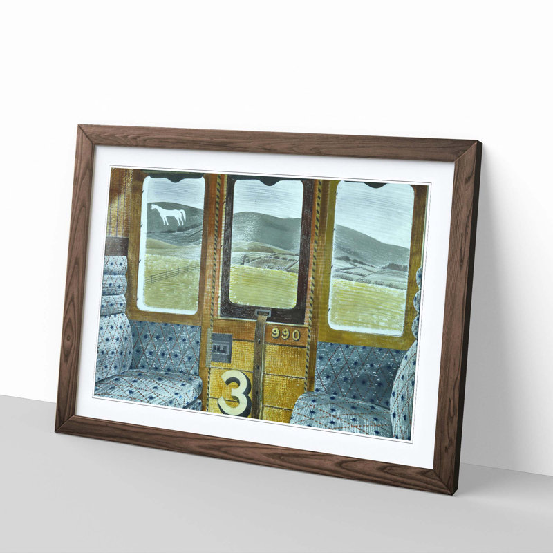 Train Landscape by Eric Ravilious - Framed Print, Walnut