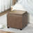 Square Faux Leather Storage Ottoman with Reversible Tray-217906096