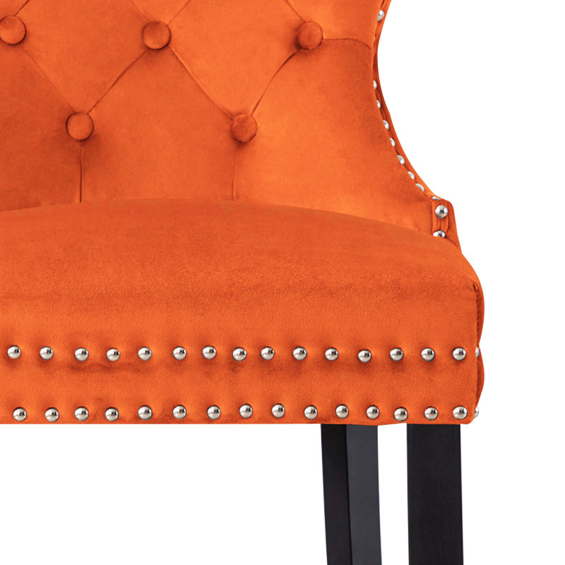 Tabouret de bar et de comptoir Kirsten, Tabouret de bar (siège d'une hauteur de 29 po), Orange / cadre noir