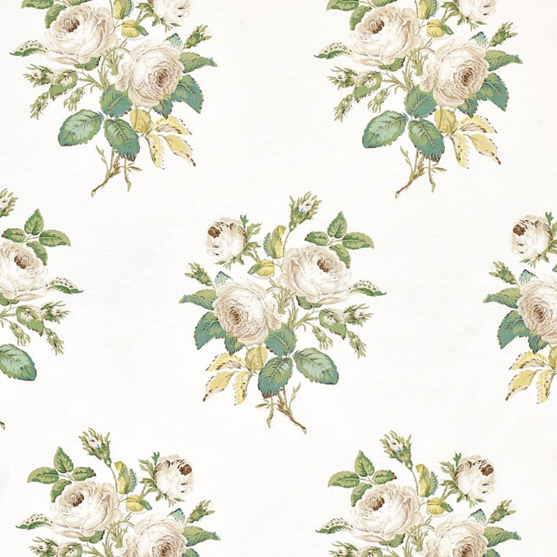 Loudon Rose Fabric, Ivory