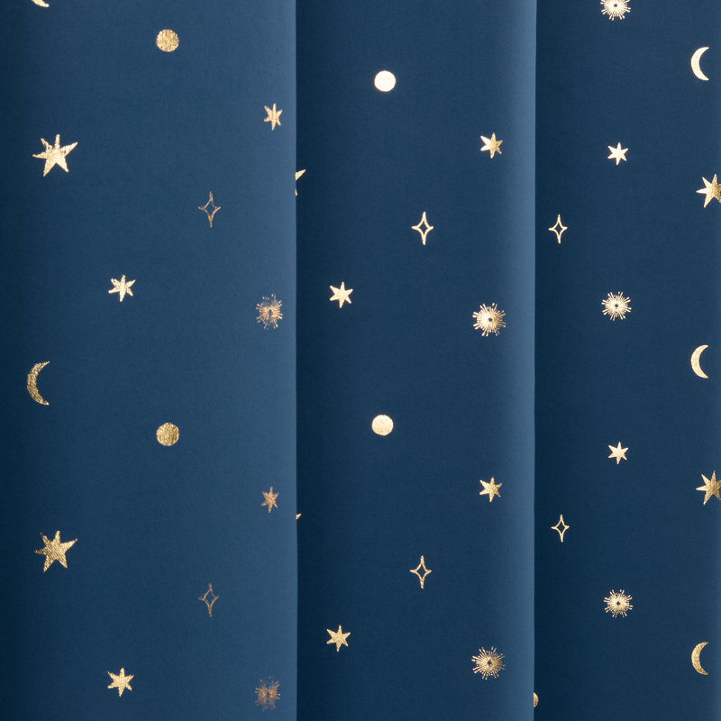 Paire de rideaux occultant en polyester Delsanto, L 52 po x L 63 po, Indigo