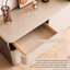 Coiffeuse à maquillage extensible facile à installer avec commode 6 tiroirs, coiffeuse réglable et réversible de 51 à 91 po avec placage noyer et gris kaki-175060026