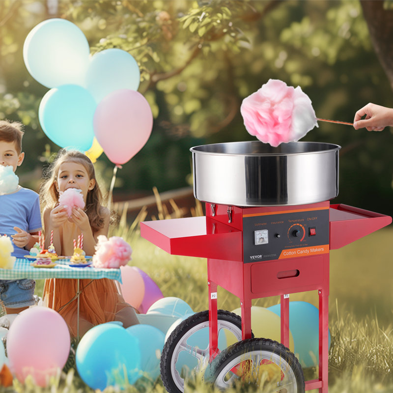 VEVOR Cotton Candy Machine, Red/Black