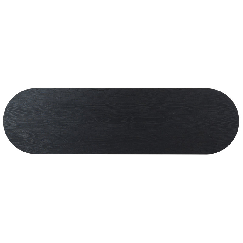 Jesbelina Oval 4 Door Wood Sideboard, Black