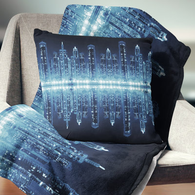 Coussin de ville moderne et transparent cityscape