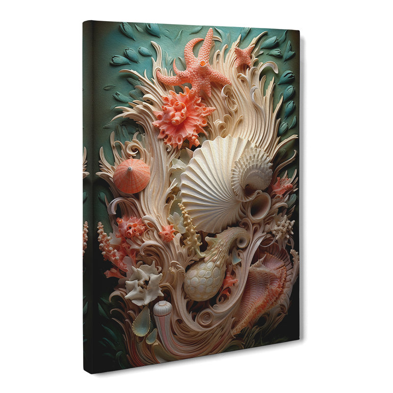 Seashell Symbolism Art - Wrapped Canvas, 50cm H x 35cm W x 3cm D