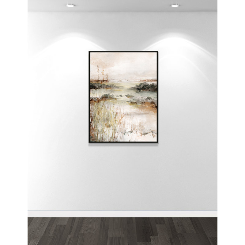Impression de méandres de rivière par Carol Robinson, H 41,5 po x l 31,5 po, Espresso