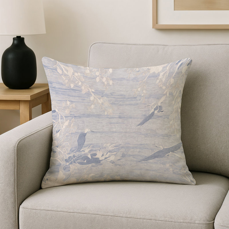 Coussin décoratif intérieur / extérieur gris Modern Modern, Carré 16 po, Gris / floral 3