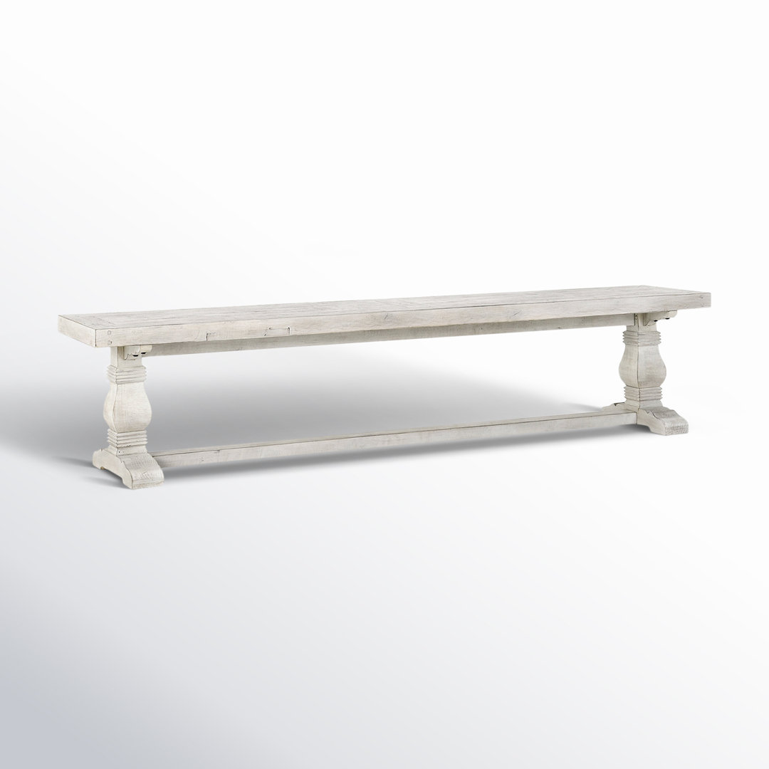 Kinston Solid Wood Bench Rosalind Wheeler Color:  Distressed Ivory Size: 18" H x 83" W x 16"D
