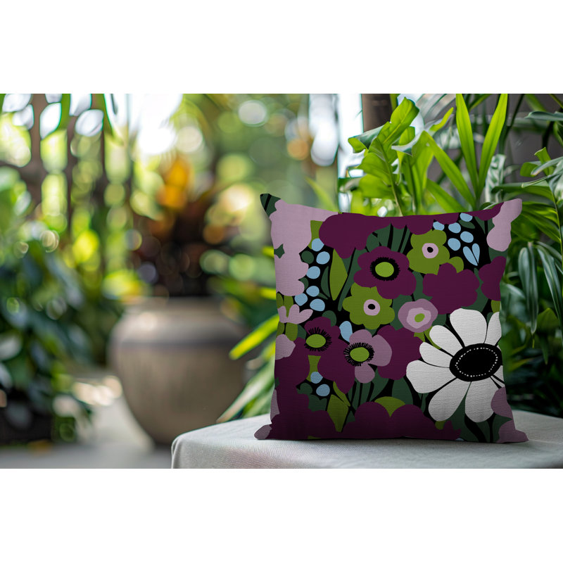 Coussin Maya, Carré 16 po, Mauve
