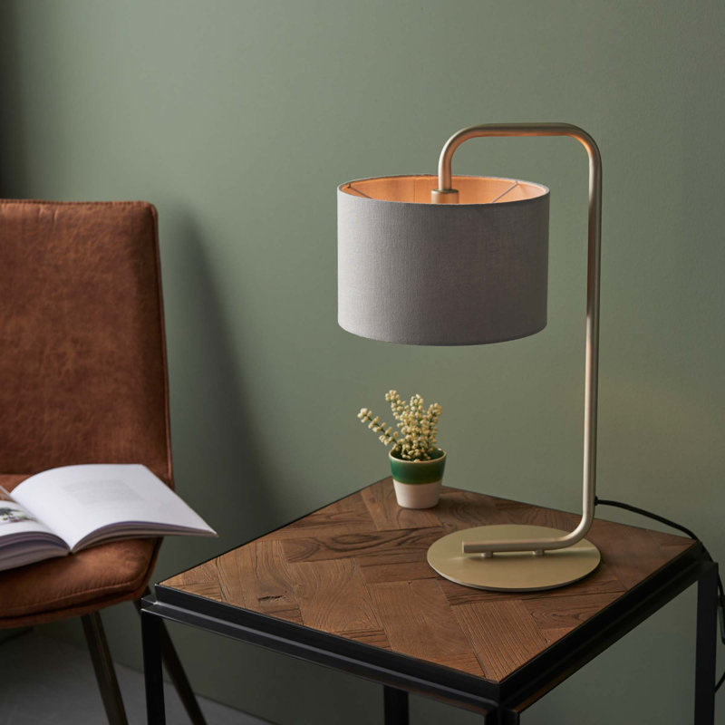 Tolzmann Metal Table Lamp, Champagne, Grey