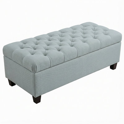 Spacious Storage Ottoman Bench With Safety Hinges, Multifunctional Footrest And Seating For Living, Dining, And Entryway