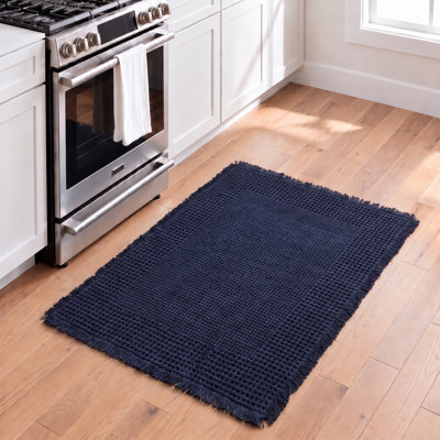 Tapis bleu marine antidérapant Sorbet