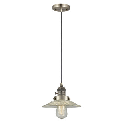 Franklin Restoration - Lakiva - 1 Light 9" Cord Hung Mini Pendant - On-Off Turn Switch - Bulb Not Included - Brass Finish -Lakiva Shade