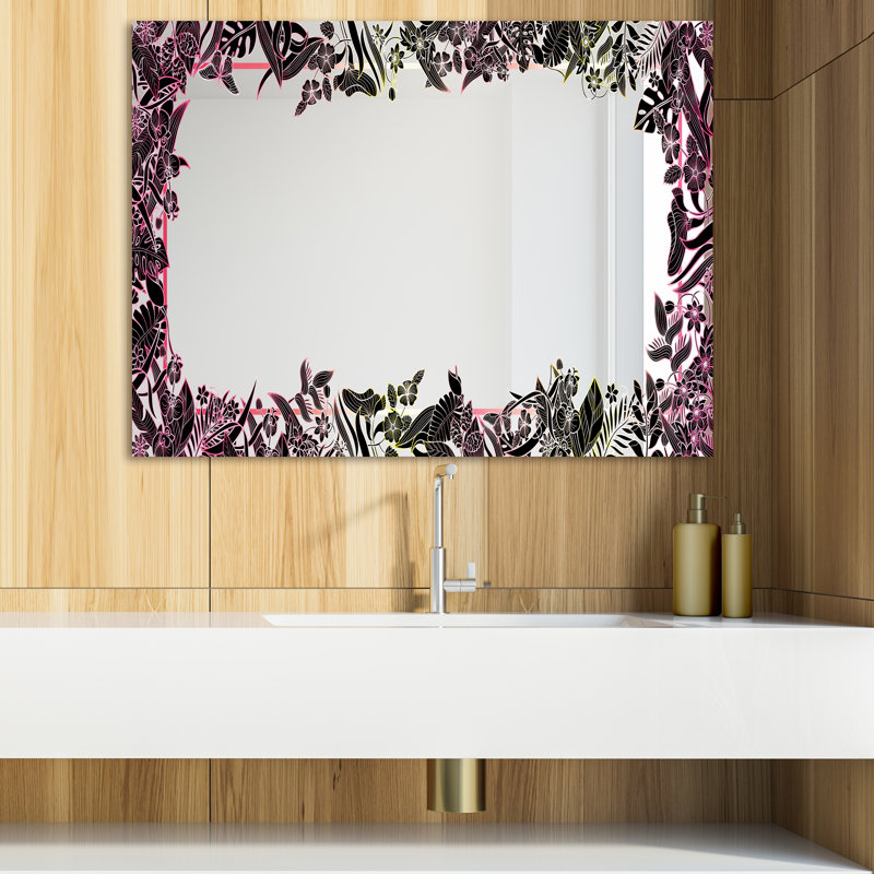 Miroir de salle de bain, H 29,5 po x l 39,4 po, Capitale, botanique, bonheur 2