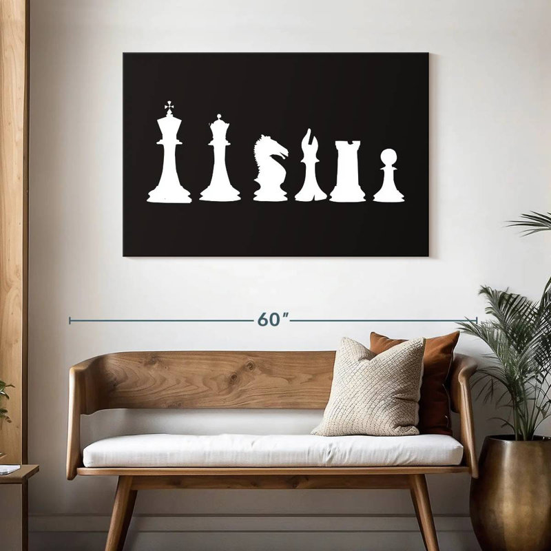 Silhouettes d'échecs Senne, H 30 po x l 45 po