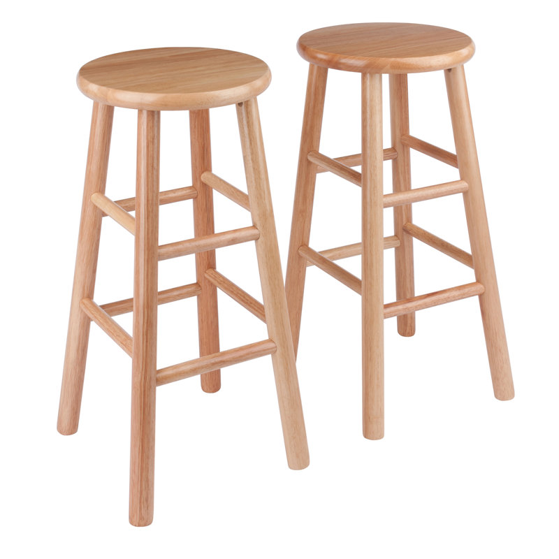 Tabouret de bar et de comptoir en bois massif Lindsey, Tabouret de comptoir (assise de 24 po de hauteur), Naturel