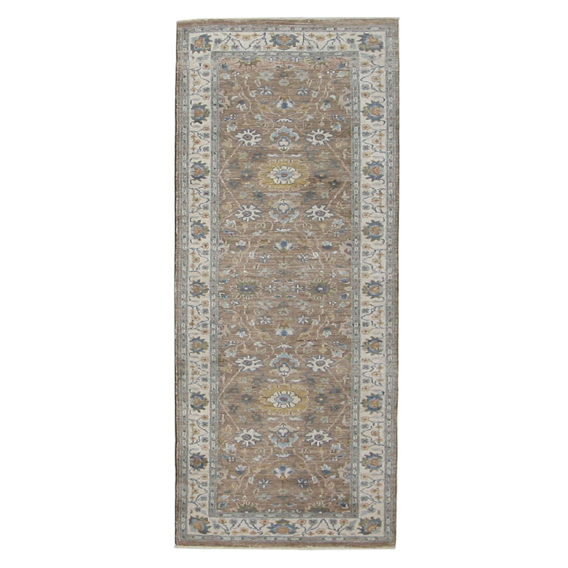 Daugherty Hand Knotted 3x8 Lt.Brown Runner