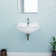 White Ceramic Small Wall Mount Bathroom Sink 17.75" Arc Basin with Overflow