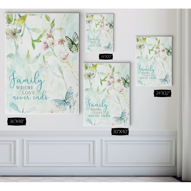 « love never ends », reproduction d’impression sur toile tendue, H 16 po x l 20 po x P 1,5 po