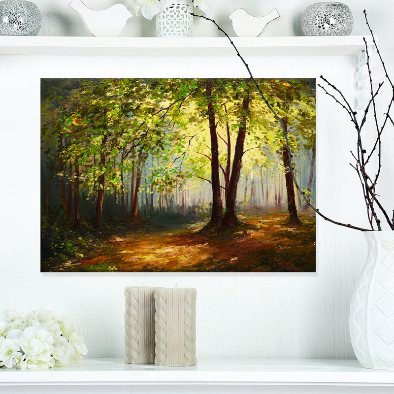 « summer forest landscape », reproduction d’art sur toile tendue, H 30 po x l 40 po x P 1 po, Toile tendue