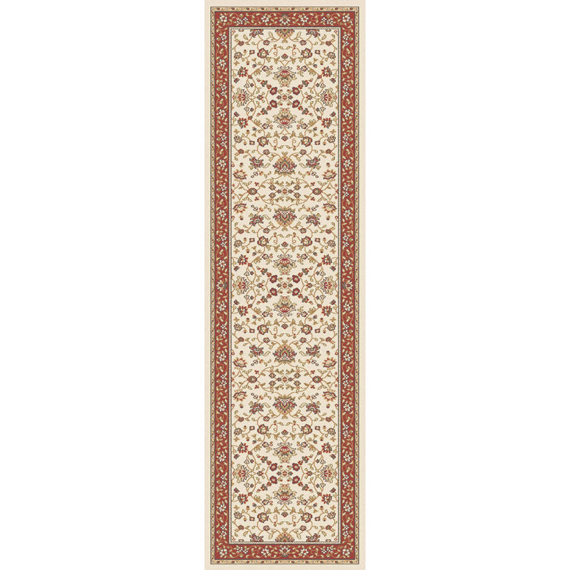 Tapis ivoire / brique Weisgerber, Tapis de couloir 2 pi 2 po x 7 pi 7 po