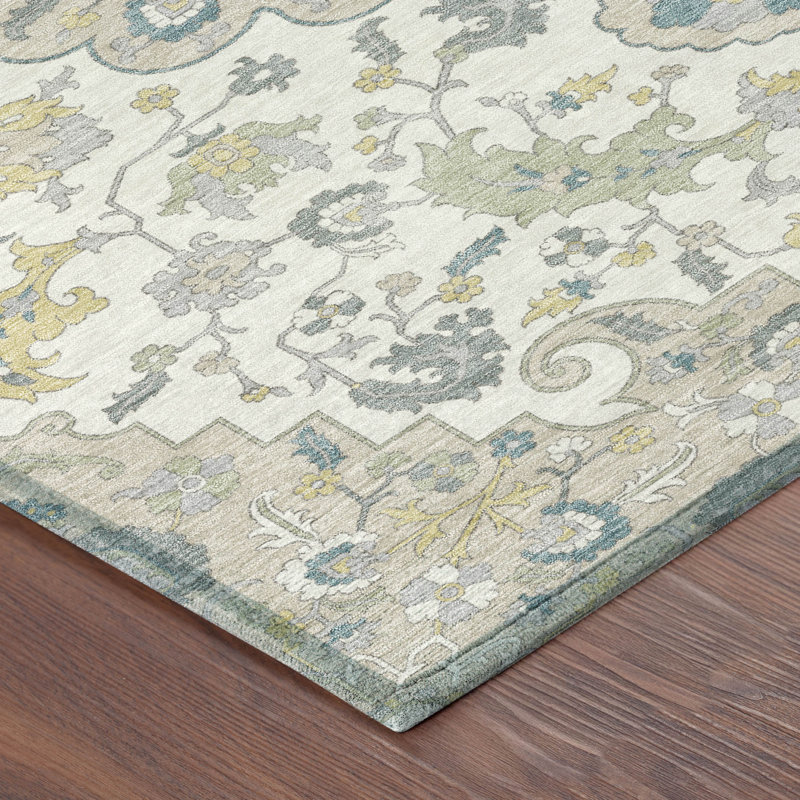 Machine Washable Indoor/Outdoor Chantille ACN2564 Global Rug, Ivory, 5' x 7'6"