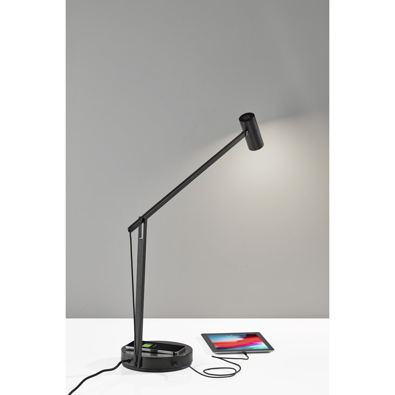 Cardie Metal USB Desk Lamp, Lacquered Burnished Brass Finish