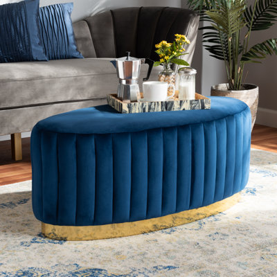 103.9cm Wide Oval Solid Colour Standard Ottoman