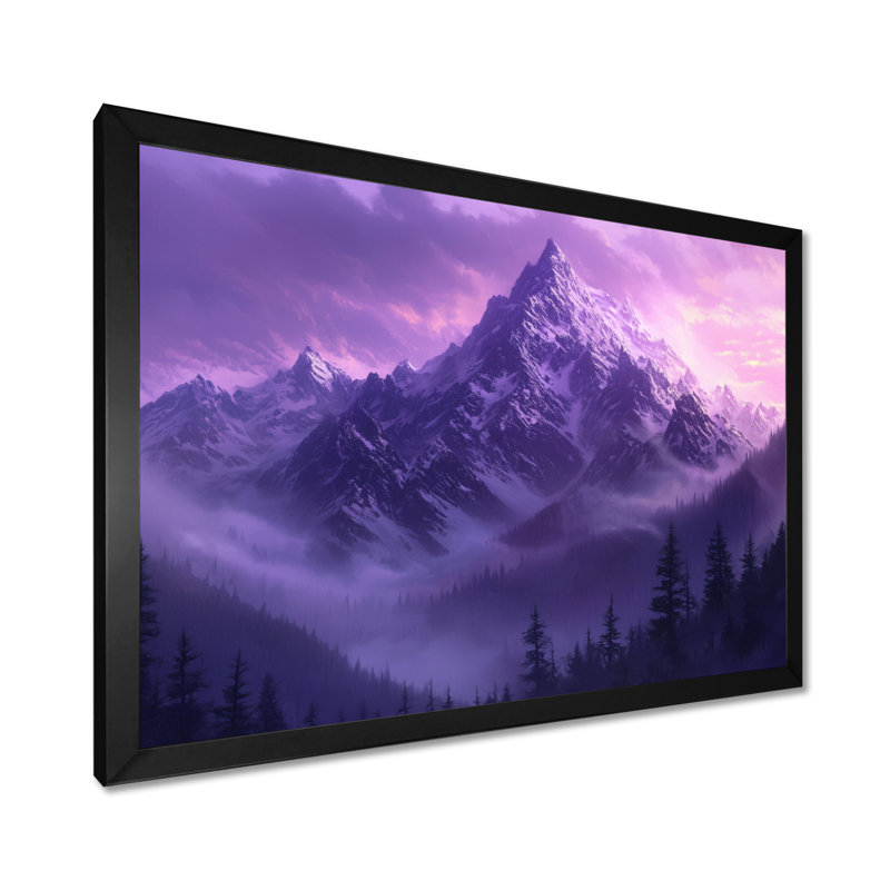 «Graydin Misty Peaks In The Twilight I - Mountains», art encadré, H 12 po x l 20 po, Noir
