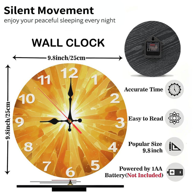 Horloge dorée soleil levant